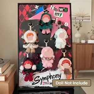 Acrylic Doll Figures Display Frame Compatible with SP Winter Symphony, 3D Trendy Background Blind Box Display Rack, Wall-Mounted Doll Storage Case Perfect for Collectibles & Home Decor, Versatile Wall Art & Desktop Organiser (Doll Not Included)