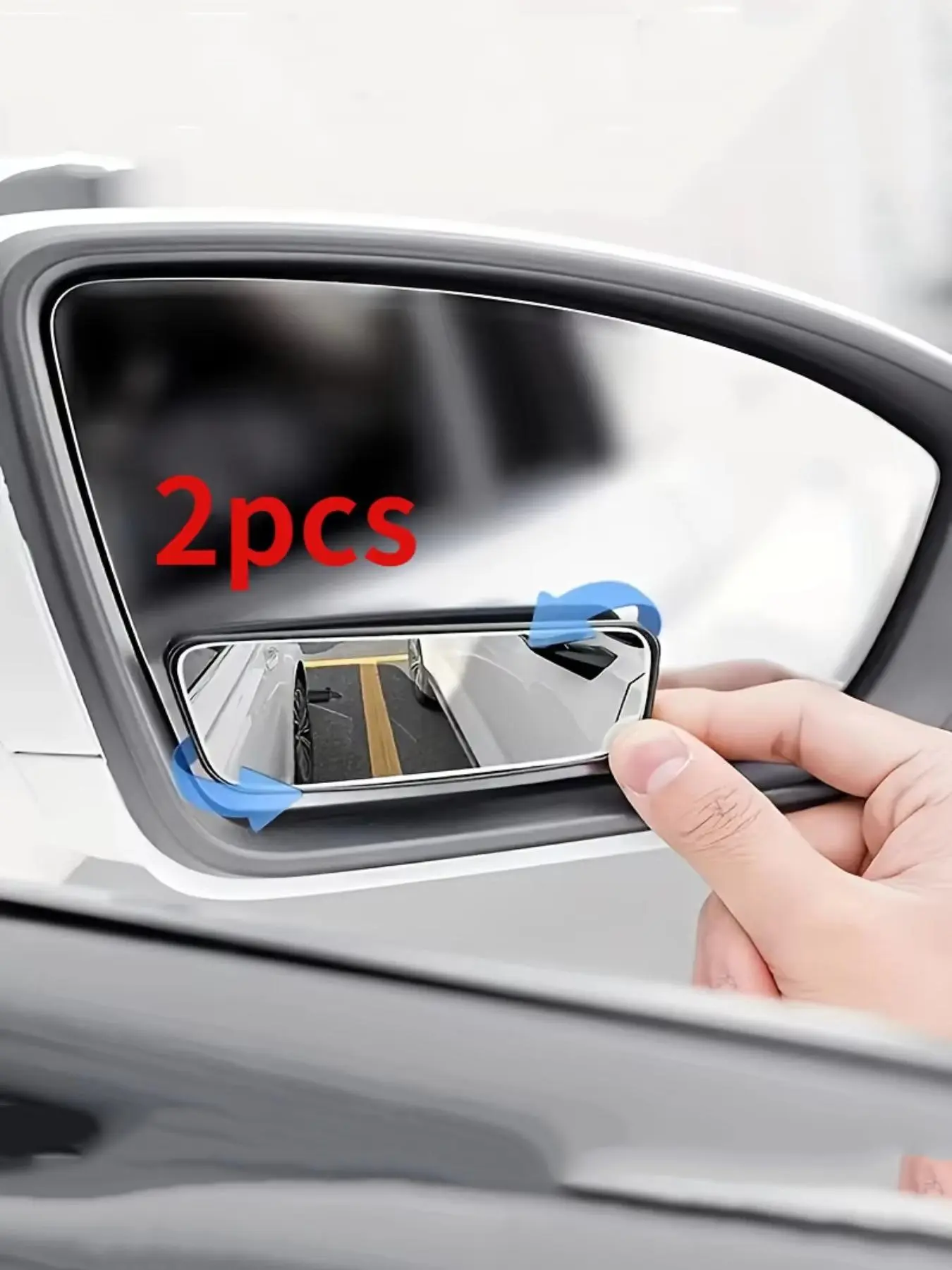 2pcs Car Side Mirror blind spot assist reverse mirror reflective rearview mirror small square mirror 360 degree adjustable wide-angle rearview blind spot mirror Car Accessories