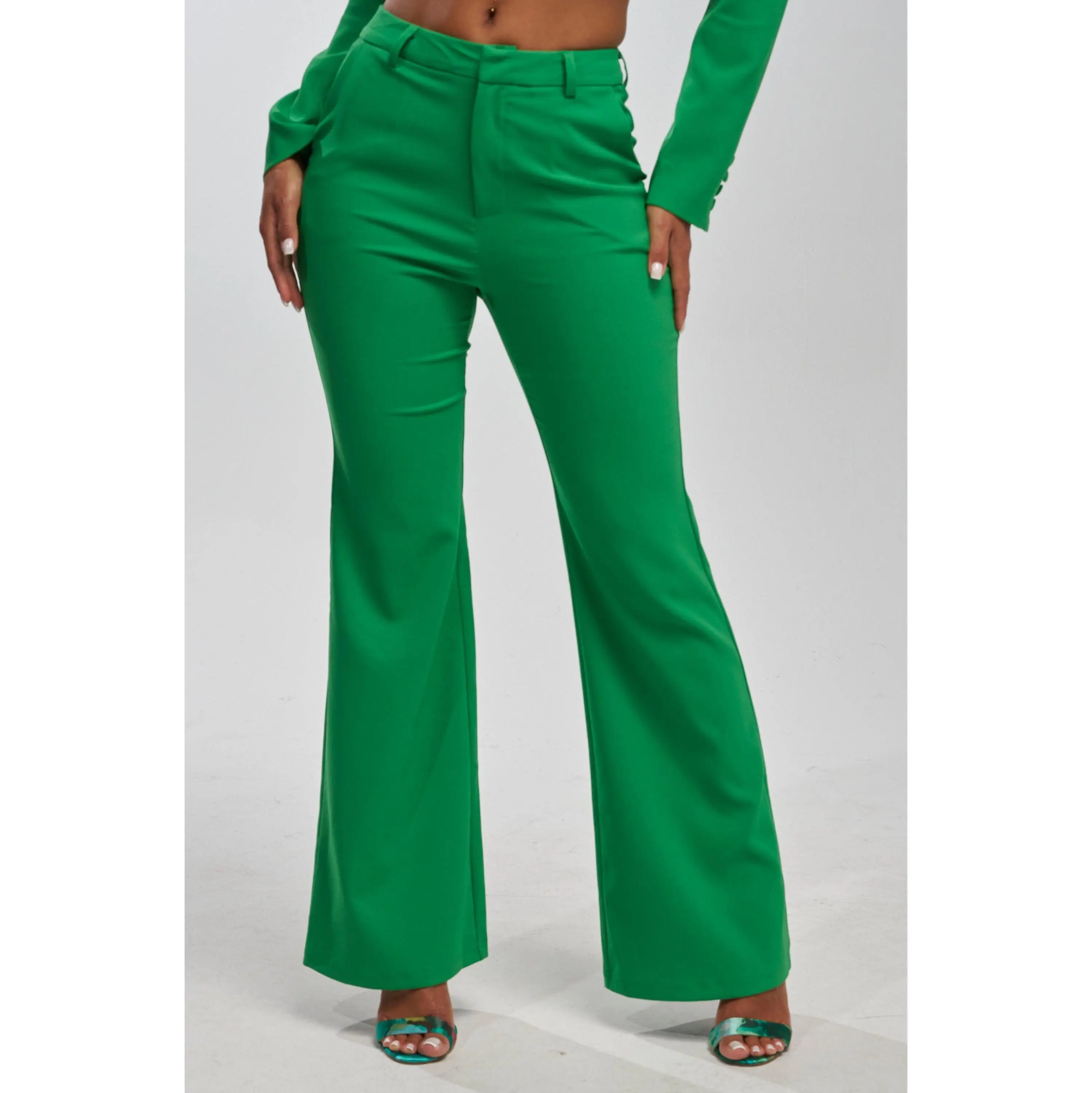 JUST YOUR LUCK FLARE TROUSER IN GREEN