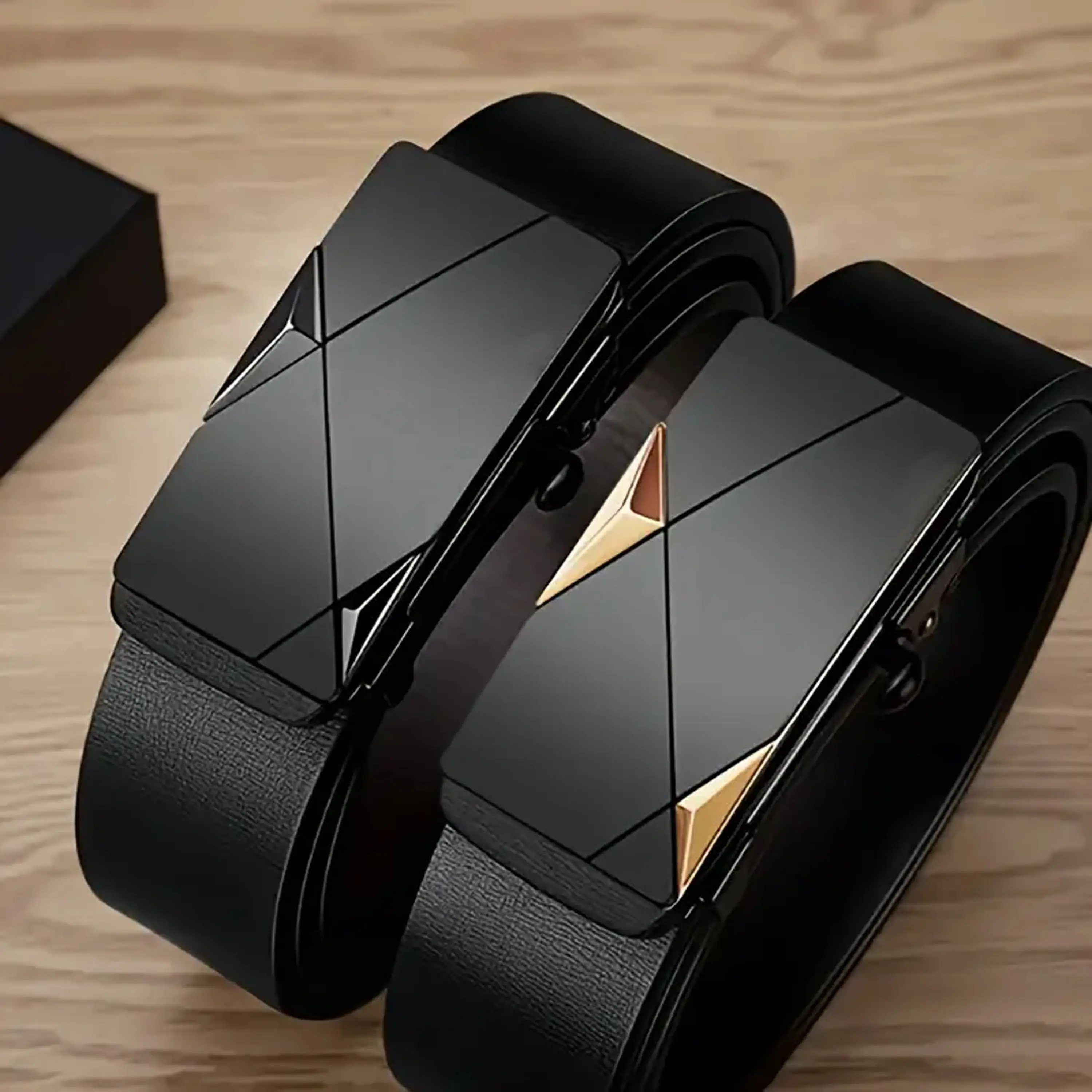 Men's Automatic Buckle Belt - Fashionable Casual Jeans Belt (130cm/51.2inch Length) Including Gold-Colored, Faux, Blacked-Out, Aesthetic, Casual Styles, Gold-Colored Men's Belts, Faux Men's Belts