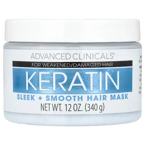 Advanced Clinicals Keratin,  Sleek + Smooth Hair Mask,  12 oz (340 g)