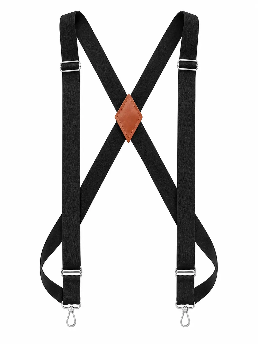 Men's Unisex Adjustable Fit X-Back Elastic Polyester Strap Suspenders with Side Clips Swivel Hooks, Heavy-Duty Workwear Pants Holder for Casual & Formal Wear