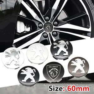4pcs 60mm Abs Wheel HUB Center Caps, Integrated Wheel Cover Replacement Parts, Fits Peugeot 106 207 208 301 307 308 407 408 508