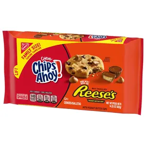 CHIPS AHOY! Chewy Chocolate Chip Cookies with Reese's Peanut Butter Cups, Family Size, 14.25 oz Snack