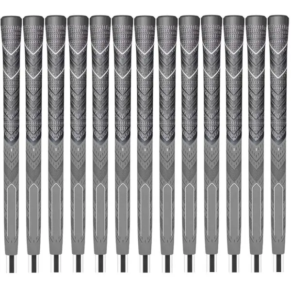 GRACE STROKE MCC Golf Club Grip 60R Anti-Slip Natural Rubber Set of 13 for Enhanced Control & Comfort Red/Grey Midsize