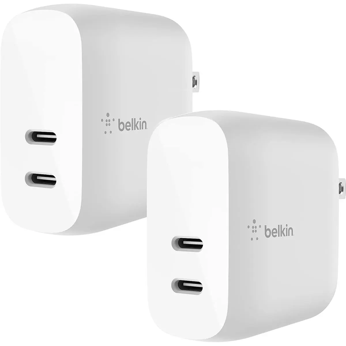 212 MAIN 20W Dual USB-C PD Dual Port Charger (40W Total Output) - White, Pack of 2, for Mobile Devices, Typec Fast Charging, Smartphone, Cellphone
