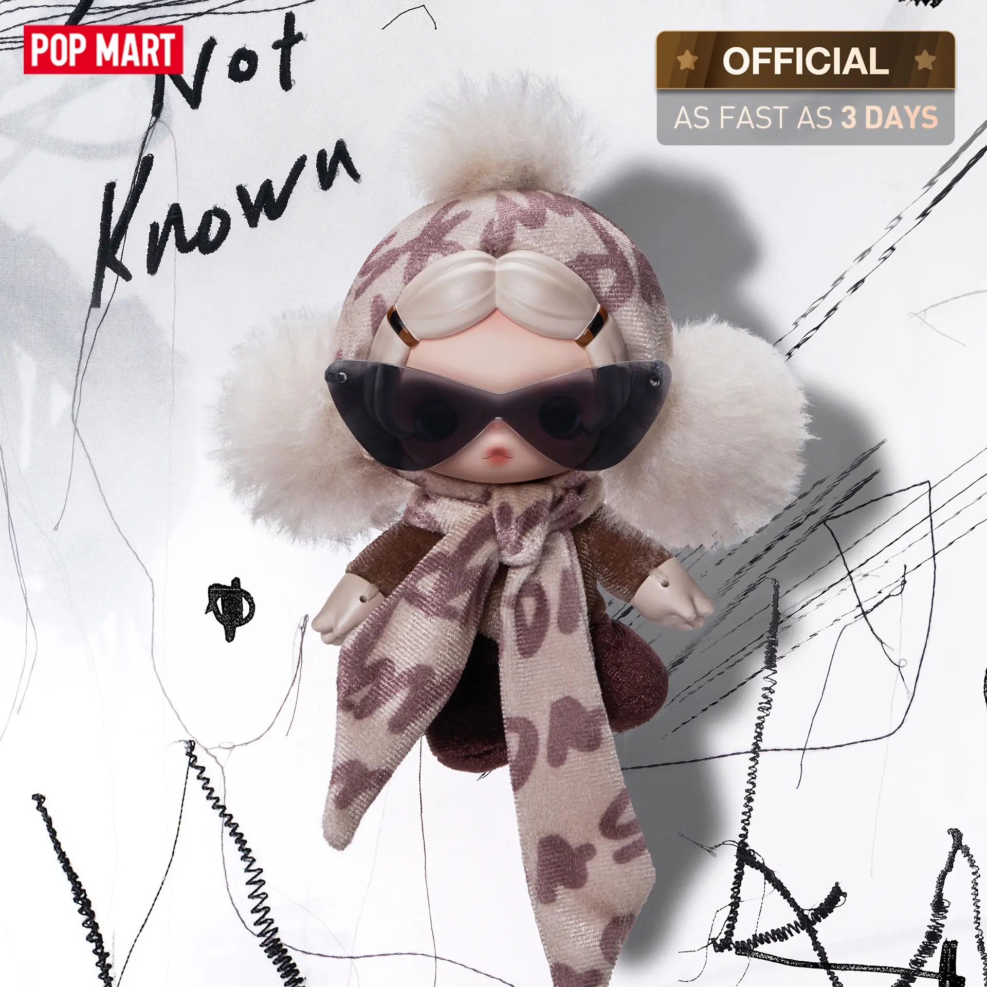 【NEW】POP MART θ SKULLPANDA Off Mode Series Plush Doll Pendant Blind Box