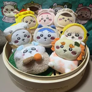 Chiikawa Yum Cha Series Plush Keychain Cute Usagi Hachiware Chikawas Dim Sum Style Kawaii Doll Hong Kong Tea Gift Pendant