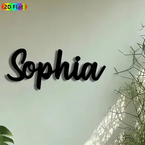 1pc Sophia Script Metal Wall Art, Personalized Name Statue Mural, Artistic Wall Sign, Intricate Craftsmanship, Perfect for Anniversary, Housewarming Decor, Perfect for Bedroom Living Room Nursery Decor, Ideal Gift for Name Sign Enthusiasts.
