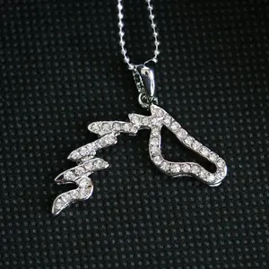 Rhinestone Jewelry Horse Necklace - Horse Head Pendant  Equestrian Themed jewelry
