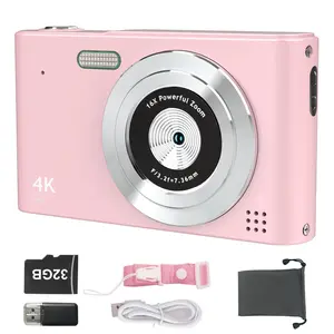 48mp 4K Entry-Level Digital Camera, Portable Compact HD Vlog Camera for Teens/beginners/fashion Bloggers, Travel Family Gathering Selfie Cam (32GB TF Card)