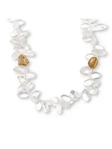 Connie Craig Carroll Jewelry Clear Quartz Goldtone Station Necklace