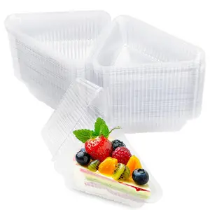 Cake Slice Containers,Clear Transparent Pie Slice Containers Plastic Disposable,Cake Slice Boxes For 6”-8” Diameter Cake or Pie Slices, Desserts, Disposable Tableware, Party Supplies, envases para postres con tapas, Disposable Dinnerware