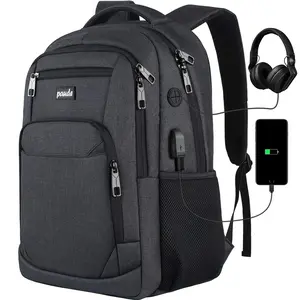 poude 15.6 Inch Premium Water-Resistant Laptop Backpack with USB Charging Port & Headphone Jack, Multi-Compartment Anti-Theft Business Backpack for Men Women, College Students, Daily Commute, Travel & Office Work tiktokshopspringglowup,summervibes