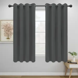 Easy-Going Blackout Curtains for Bedroom, Solid Thermal Insulated Grommet and Noise Reduction Window Drapes, Room Darkening Curtains for Living Room, 2 Panels