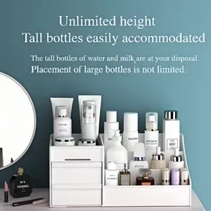 Large Capacity Desktop Cosmetic Storage Box with Drawers, Bathroom Makeup Organizer, Beauty Organizer, Lipstick Holder, Neat Desk, Happy Mood, Durable Storage Organizer