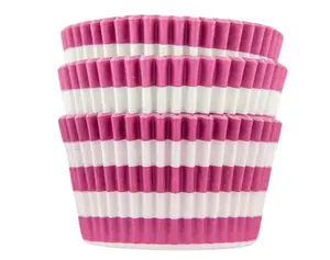 Pink & White Striped Cupcake Liners 50-count