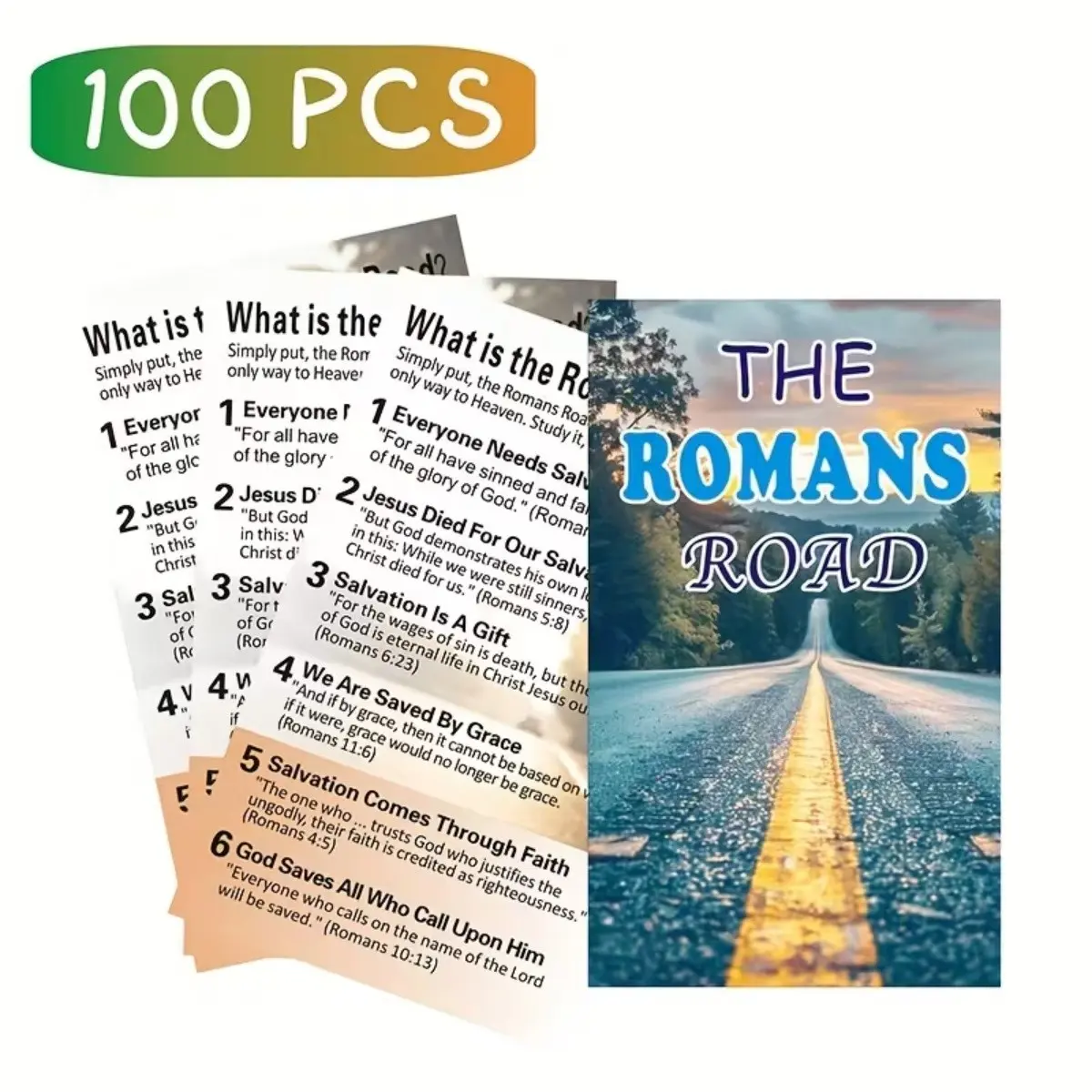 100 Gospel Tracts, Salvation Cards, Pocket Prayer Postcards, Encouragement Cards, Inspirational Greeting Cards, Christian Inspirational Bible Verse Gifts, Matte Finish, Suitable for Wallet Plans, Bookmarks, And Outreach to Christian Youth
