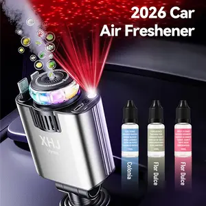 2026 Multifunctional Car Charger & Aroma Diffuser with Starry Sky Ceiling Light, Retractable Charging Cable, 3 Fragrance Options, User-Friendly Design Christmas Gifts Aromatic Citrusy Scent Car Interior Accessories summervibes