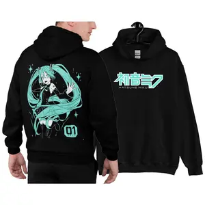 Hatsune Miku Hoodie Anime Girl Kawaii Project Diva Vocaloid Sweatshiirt All Size, Full Size Options, Everyone Can Find Their Fit