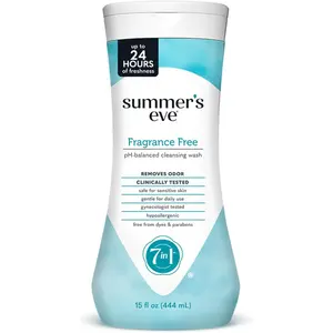 Summer's Eve Fragrance Free All-Over Feminine Wash, Gentle pH-Balanced Body Wash for Women, Removes Vaginal Odor, 15 Fl Oz