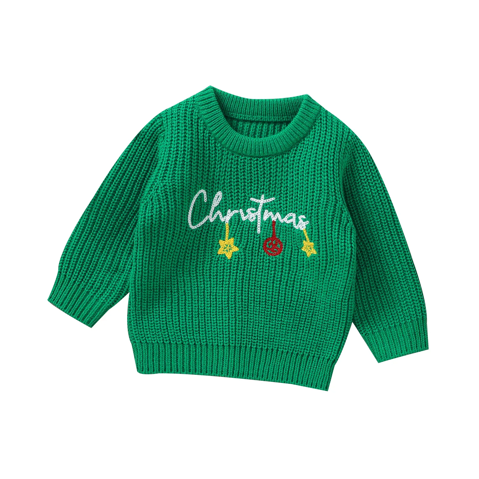 Canrulo Baby Boys Girls Christmas Jumpers Knitted Sweaters Long Sleeve Letter Print Pullover Knitwear Toddler My First Christmas Outfits Winter Clothes