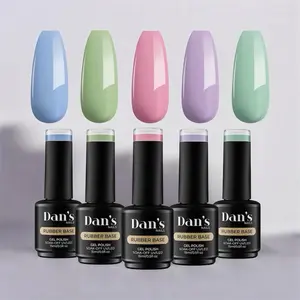 Colored Rubber Base Gel Set for Nails – 5 Piece Collection in Vibrant Shades for Perfect Manicure