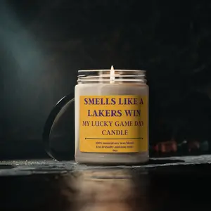 Smells Like  Lakers Win Candle, Home Decor Basketball LA Fan Gift 9oz. Lucky game day candle. Lucky Charm Gift
