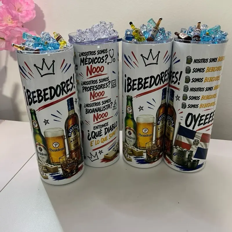 Personalized 20 oz Tumbler with "We Are Drinkers!" 3D Decoration