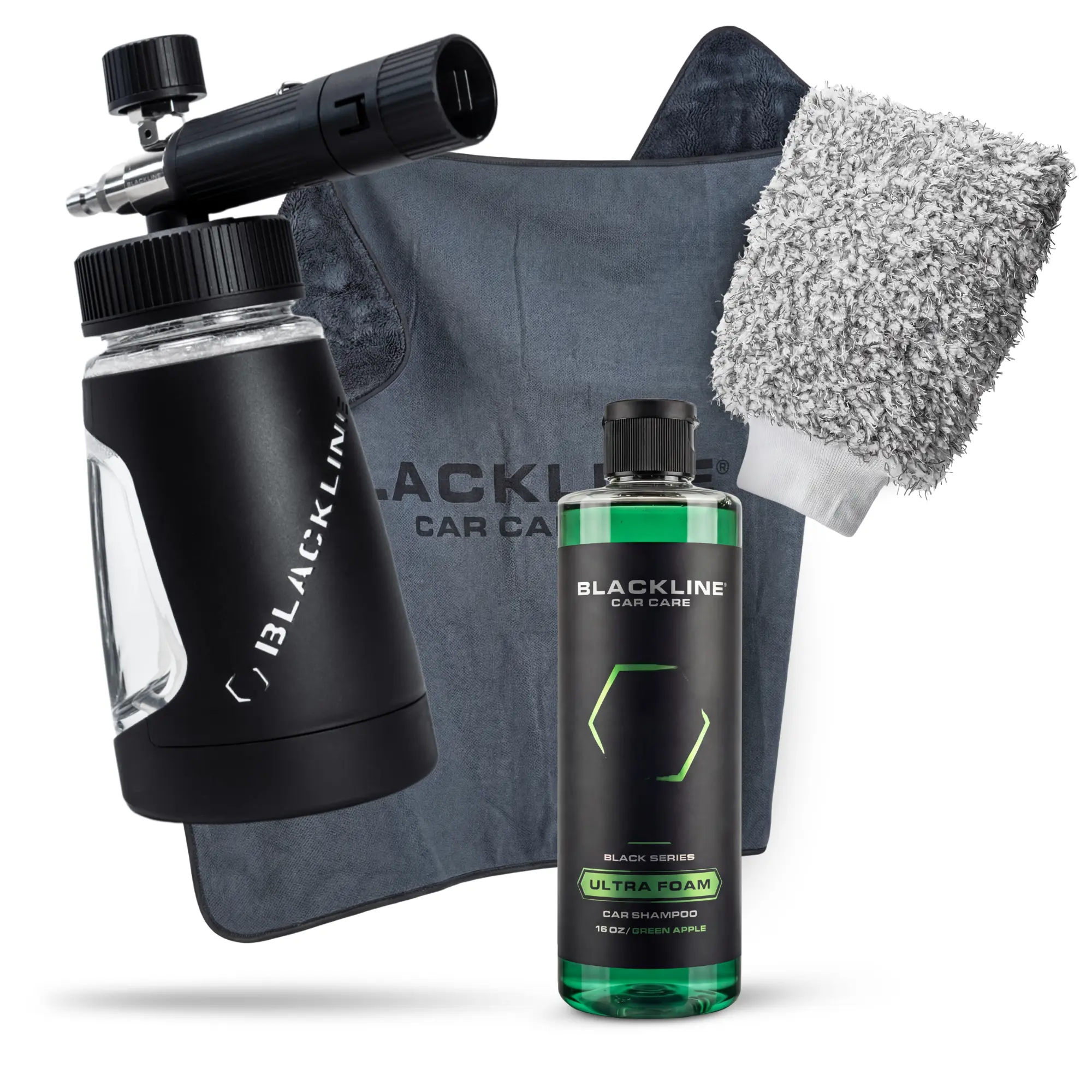 BLACKLINE Ultra Series Foam Cannon Bundle – Thick Snow Foam Car Wash Kit, Scratch-Free & Swirl-Free Detailing, Adjustable High-Suds Sprayer for Pressure Washers, Pro-Level Shine at Home