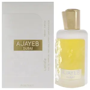 Lattafa Ajayeb Dubai Portrait Unisex EDP Spray - 3.4 oz, Floral Eau Perfume, Amber Oud, Deep Floral Perfume