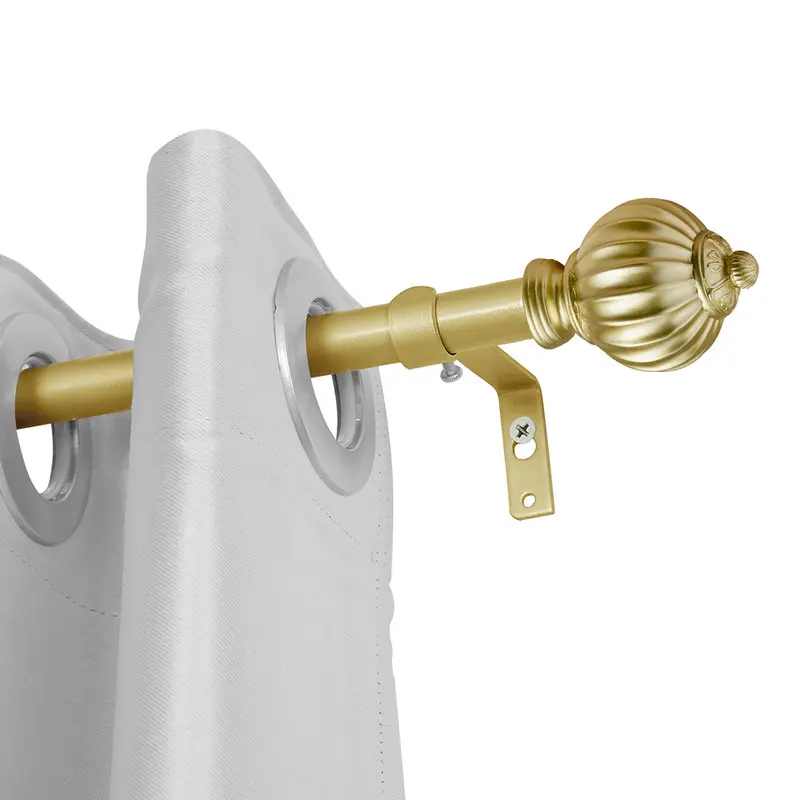 Utopia Alley Modern Gold Adjustable Curtain Rods, 28-48 Inch All-Metal Telescopic Pole, 0.75" Diameter, Complete Kit for Bedroom or Nursery, Any Room, 1 Inner Rod, 2 Brackets, 4 Anchors