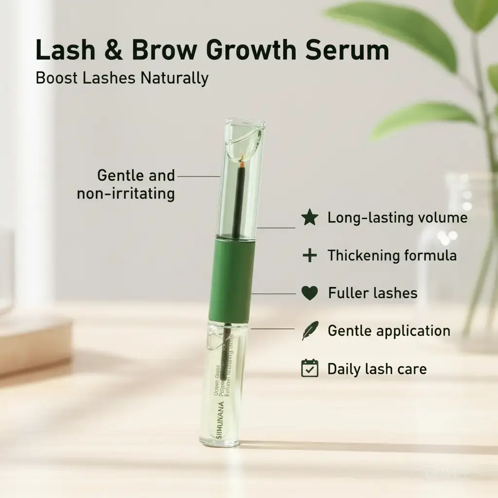 Usman Grass Multi-Peptide Lash & Brow Growth Serum, Advanced Vitamin Infused Formula for Longer Thicker Fuller Lashes & Brows, Gentle Safe Eyelash Eyebrow Boost Enhancer for Daily Lash Care