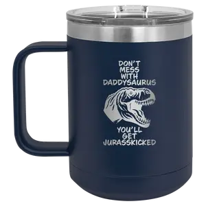 Personalized Daddysaurus 15 oz Mug - Navy