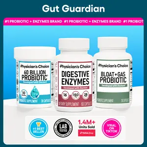 Physician's Choice Gut Guardian Bundle: Advanced Gut Health Support with 60 Billion Probiotic + Digestive Enzymes + Bloat & Gas Probiotic