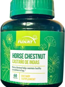 Funat Horse Chestnut 60 Capsules for Improved Circulation & Beautiful Legs 100% Natural Ingredients Easy to Swallow Dietary Supplement