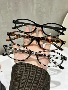 Women's Oval Frame Classic Casual Glasses, Leopard Pattern Eyeglasses, Suitable for Daily Wear & Outdoor Activities, 2 Pairs/3 Pairs Available