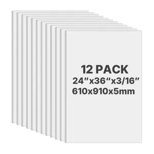Foam Board, 12 Pack 24 x 36 Inch, 3/16 Inch Thickness White Poster Board, Acid-Free Double Sided Foam Core Sheets for Mounting, Crafts, Paintings Prints, Art, Display, Presentation and Projects