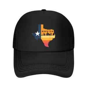 Houston City Texas Map for Patriotic Texan Baseball Cap