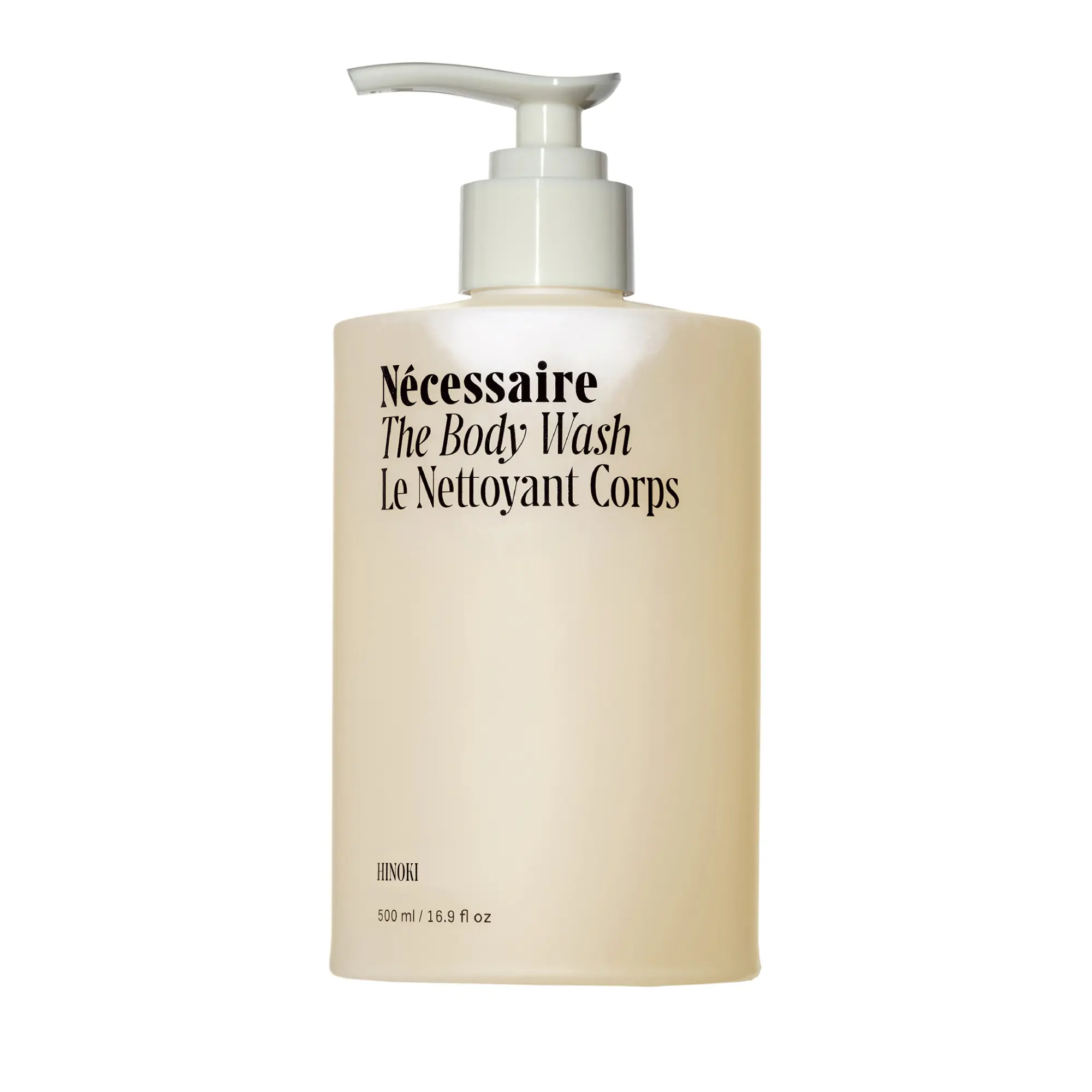 Nécessaire The Body Wash Hinoki — Multi-Acid Shower Gel Cleanser for Women + Men — Non-Comedogenic Body Wash with Niacinamide. 500ml OR 250ml