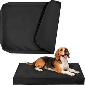 PAWFINITY Waterproof Dog Bed Cover Replacement Washable, Easy to Clean, Pet Hair Resistant, Heavy Duty Oxford, Zipper Closure, Indoor/Outdoor Use, Fits 38 Inch Dog Crate - Large, 36x27x3, Black