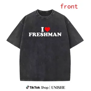 I Love Freshman Washed T-Shirt – Unisex Cozy Cotton Gift Top