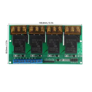 High Power Four Way Relay Module Control Panel Optocoupler Isolation 30A YYG‑4 DC12V