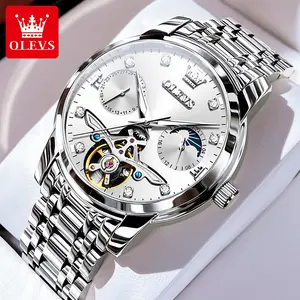 Authentic hot-selling trend hollow design multi-function dial classic luminous waterproof men's watch OLEVS brand flagship high-end fully automatic mechanical watch 6703