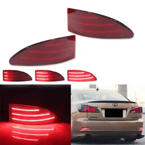 2PCS Red LED Bumper Reflector Tail Brake Signal Lights For Lexus IS250 IS350 2006 2007 2008 2009 2010 2011 2012 2013 Replace OEM 81920-53021 81920-53020, 81910-53021 81910-53020
