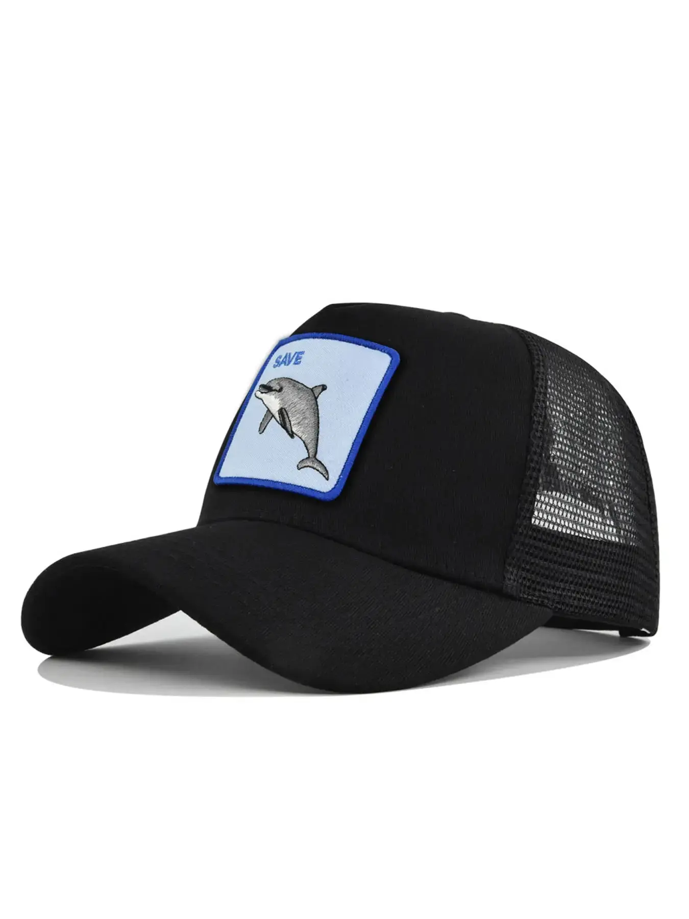 Dolphin Patched Design Baseball Cap, Casual Breathable Mesh Baseball Cap for Men & Women, Outdoor Sun Protection Cap for Daily Wear, Perfect for Students and Outdoor Sports, Sports Outdoor Hats