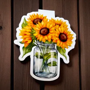 🌻 Sunflower in a Mason Jar Magnetic Bookmark – Cute Floral Page Marker