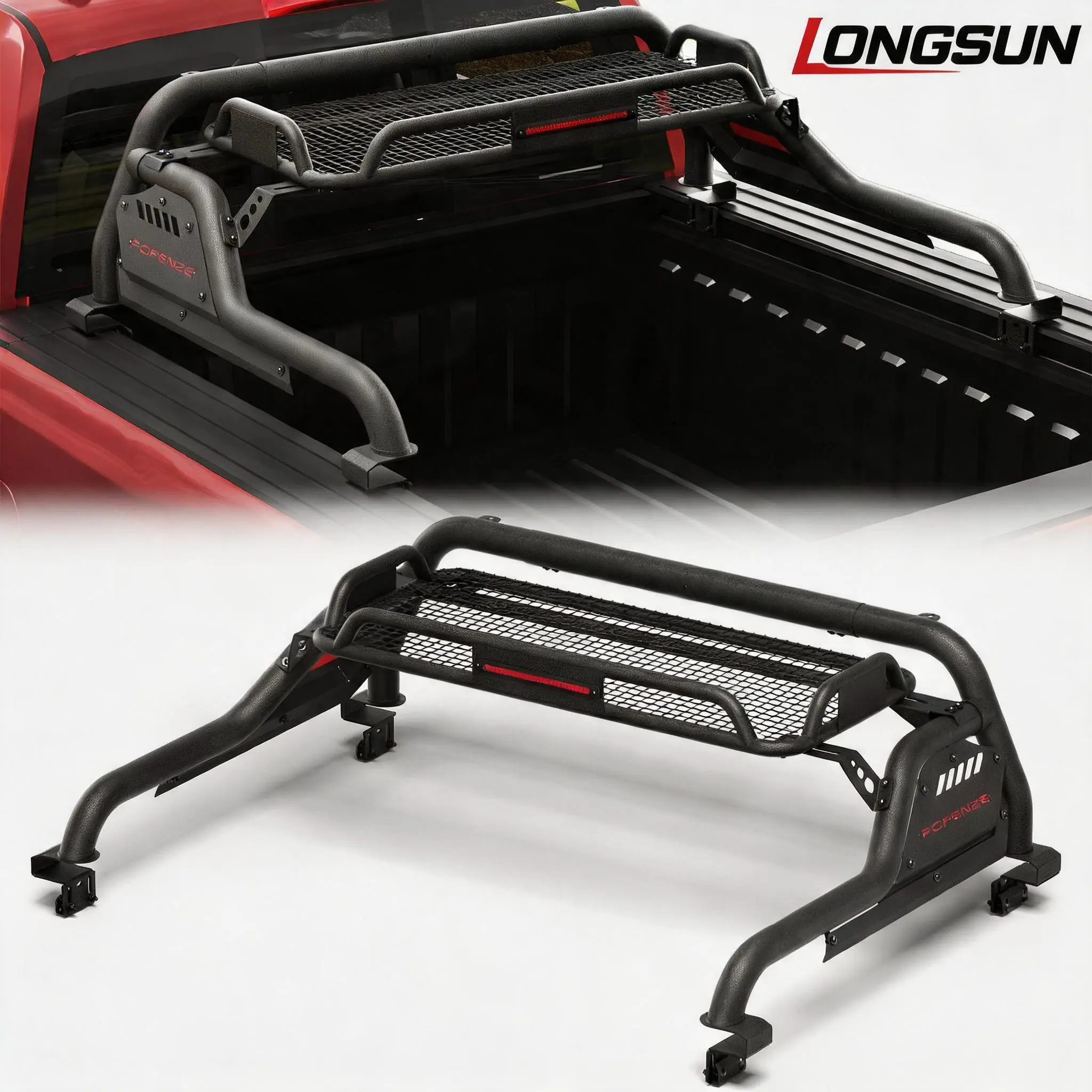 Longsun Adjustable Roll Bar Chase Rack - Heavy Duty Sport Bar Truck Accessories for Full-Size Trucks, No-Drill Installation, Compatible with CHEVROLET SILVERADO1500, TOYOTA TUNDRA, FORD F150, RAM 1500/1500 CLASSIC, NISSAN TITAN/TITAN XD, GMC SIERRA 1500