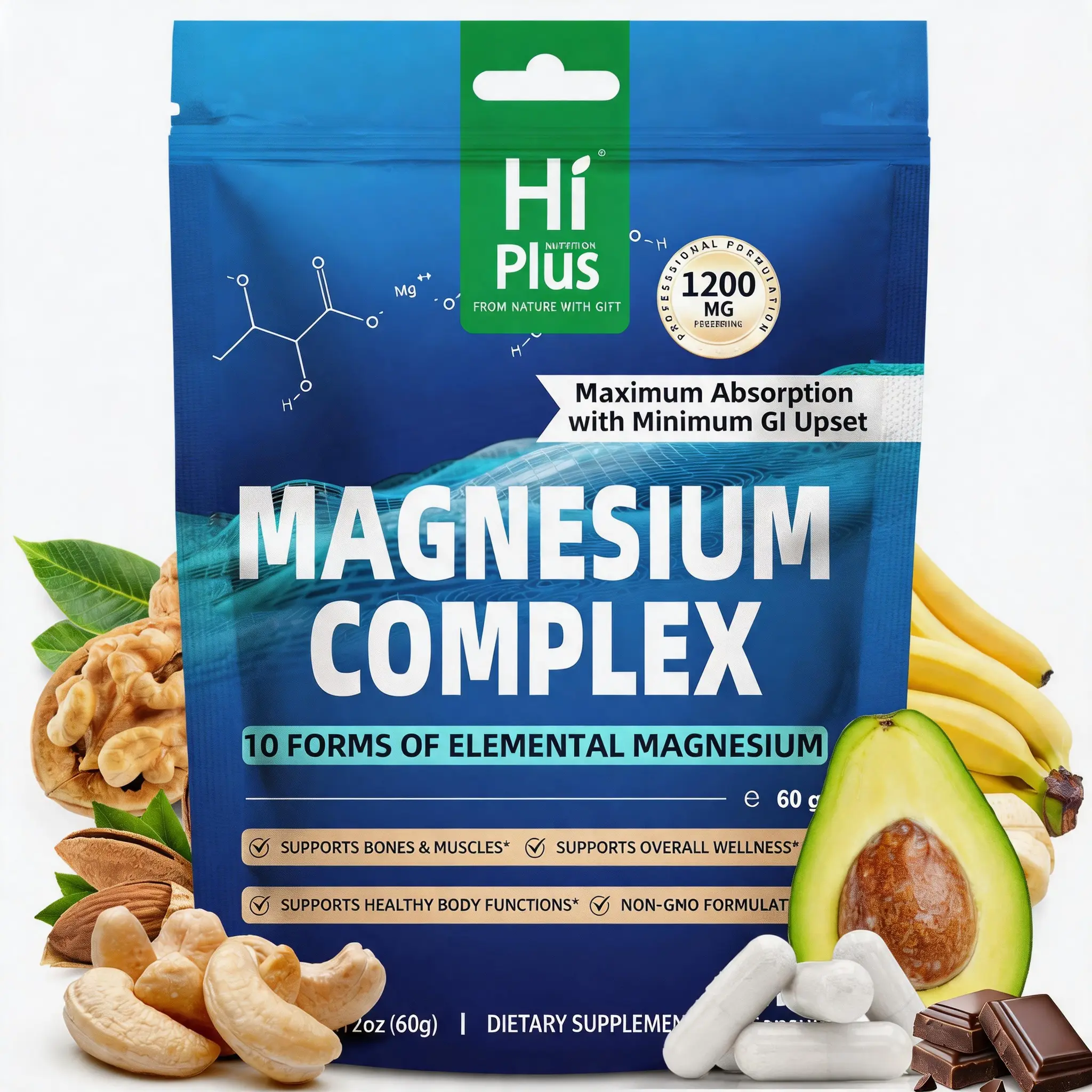 Magnesium Complex 10 Essential Magnesium Supplement 1200mg 120 Capsules