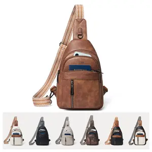 LATMAP Crossbody Bags for Women Men, 7L PU Leather Shoulder Bag Versatile Crossbody Bag, Cute Shoulder Purse with Adjustable Strap, Compact Backpack-Style Sling Bag for Everyday Work Travel Essentials, Great Gift for Birthday Holidays Side Pouch